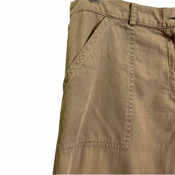 Monrow Women Jogger Pants Tan Flat Front Mid-Rise Drawstring Cozy Soft Cargo 30 - Picture 6 of 7